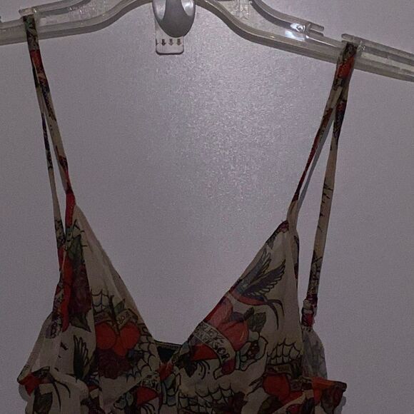 Harley-Davidson Women's Multicolor Sheer Spaghetti Strap Nighty Slip Dress XS - Picture 4 of 10